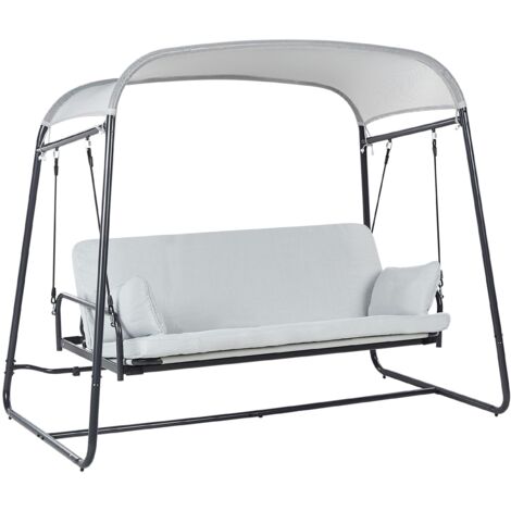 Sedia A Dondolo Outsunny Grigia 154x80x84cm - Per Interni Ed Esterni, Pieghevole - Foto 12