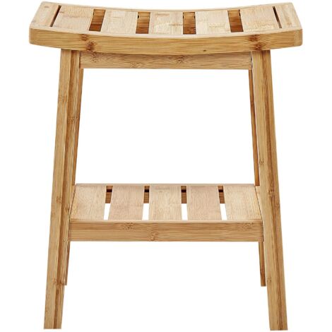 Sgabello pieghevole in bambù, sgabello da bagno da 17,8 cm, robusto e