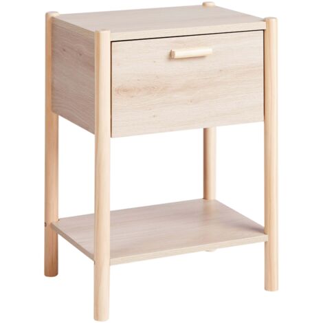 HOMCOM Comodino Moderno 47x47x50 cm con Cassetto e Ripiano Aperto Color