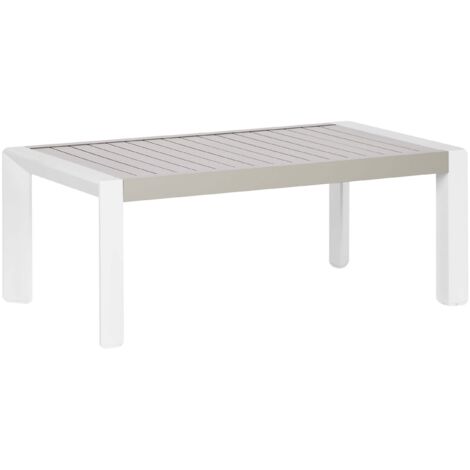 Tavolino Da Esterno Modway Shore, Alluminio Anodizzato E Doghe In Legno, Grigio Argento, 40x40x36 Cm - 5