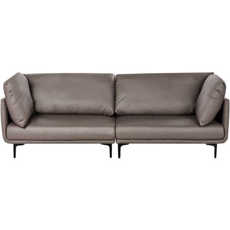 Divano Letto 2 Posti In Similpelle Marrone – Imbottito Con Braccioli – Larghezza 167 Cm – Per Soggiorno E Ufficio