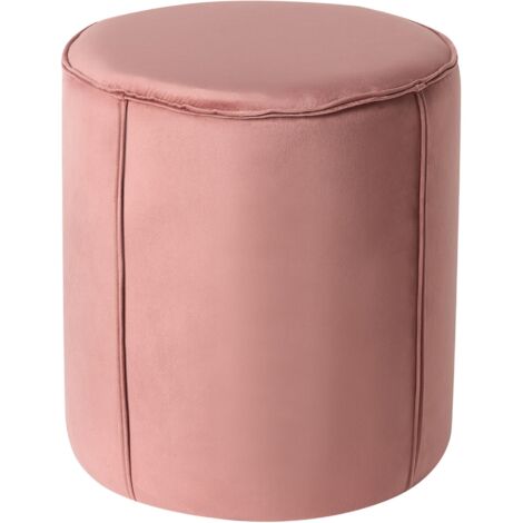 Sgabello basso tondo in legno seduta in tessuto con anello in metallo – Colly Shop