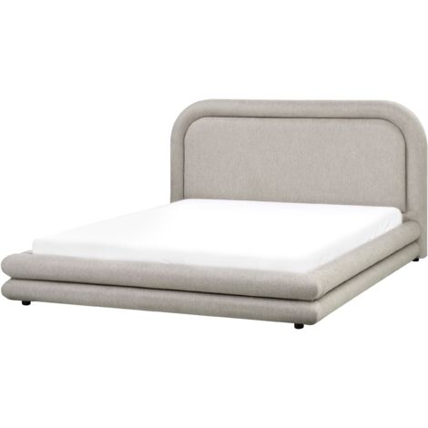 Moimhear Letto Matrimoniale Imbottito 160x200 Cm – Testiera Con Porta USB E Ripiani, Colore Grigio Lino