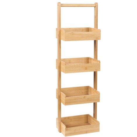 Scaffale in bambu ecologico a 4 livelli per uno stoccaggio versatile