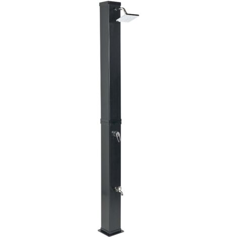Doccia da esterno con Moderno set di miscelatori da giardino per esterni in PVC ad energia solare nero Yaracuy