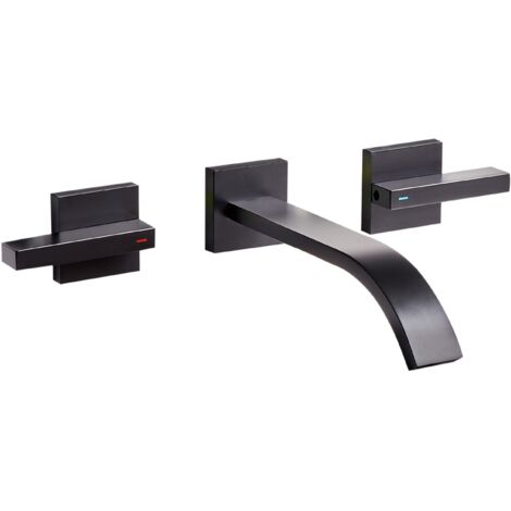Rubinetto Lavabo Bagno 3 Fori Ottone Cromato Con Doppia Manopola A Croce