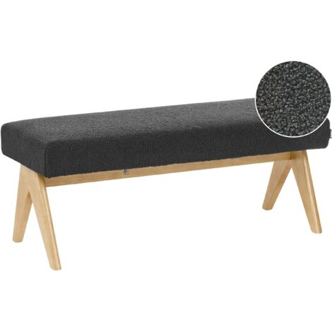 Panca da letto Boucle Panca da corridoio Gambe in legno nero e marrone chiaro Tamre (1/5)