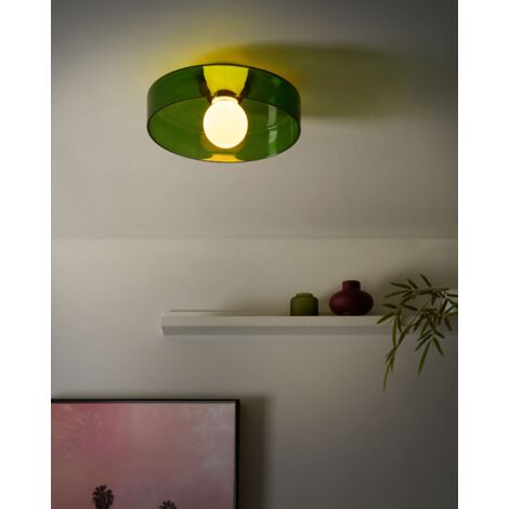Lampada Da Soffitto Lampenlux Dave In Vetro Bianco Opaco - Quadrata 12x12 Cm, 230V - Per Soggiorno, Corridoio, Cucina