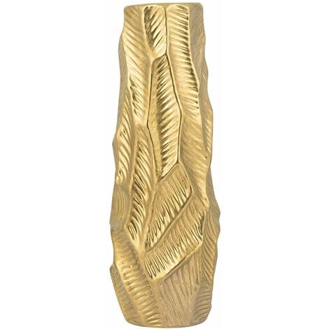 Vaso Decorativo Alto in gres porcellanato Color Oro Zafar