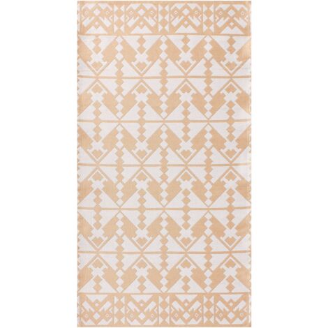 JONATHAN Y Tappeto Nordby SCN104E-28 Indoor/outdoor – Motivo Geometrico Archi E Righe, Beige E Crema, 6x2,4 M, Lavabile, In Polipropilene