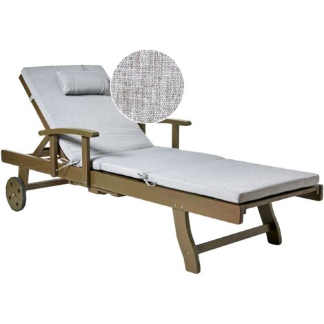 Lettino Da Esterno Polyrattan HWC-A51 Regolabile Basic Grigio Cuscino Grigio Scuro 89070036