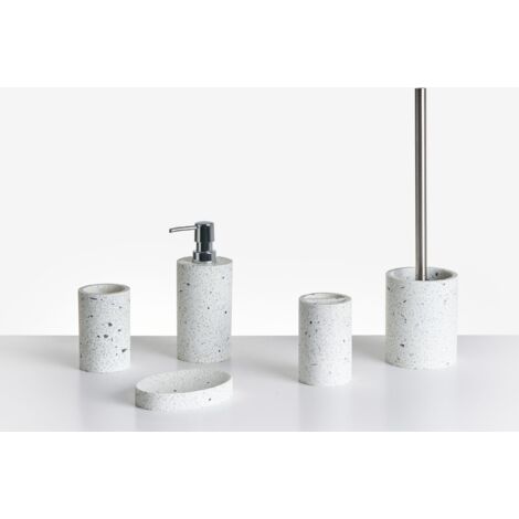 Set accessori bagno con dispenser e portaspazzolini bianco e cromo Star