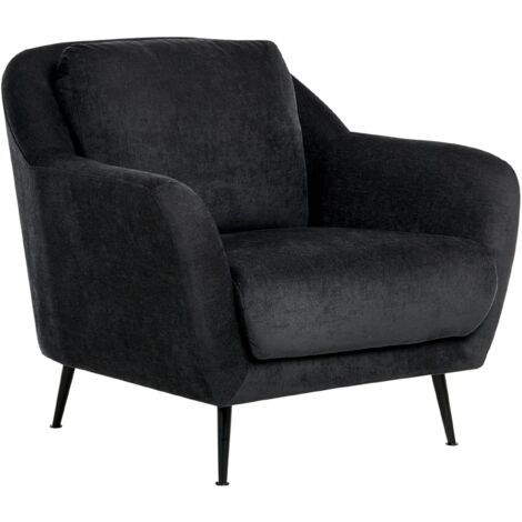 Poltrona in tessuto in ferro Gambe nere con braccioli nero Eiby