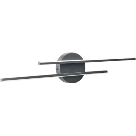 Moderna lampada LED minimalista per specchio/immagine Bagno Due bracci orizzontali Metallo Acrilico Nero Touques (1/5)
