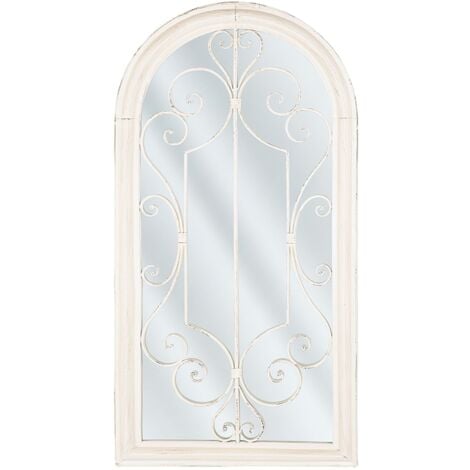 Specchio da parete metallo bianco 49 x 97 cm CAMPEL - bianco