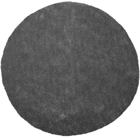 Tappeto shaggy grigio scuro tondo ø 140 cm Demre