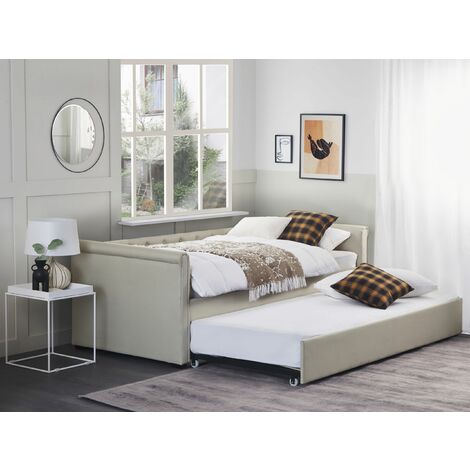 Letto estraibile tessuto grigio chiaro 80 x 200 cm Marmande