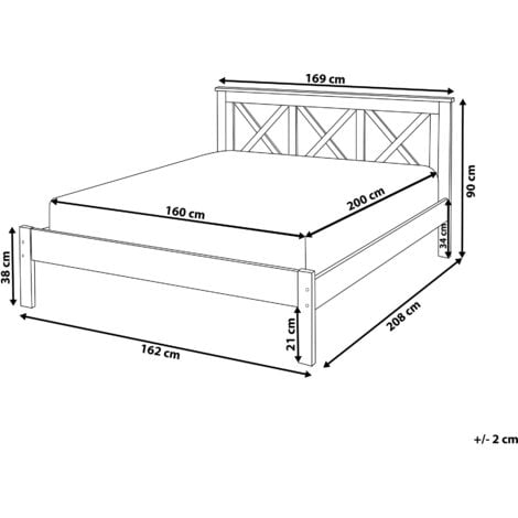 Letto a doghe bianco con rete a doghe 180 x 200 cm RODEZ 