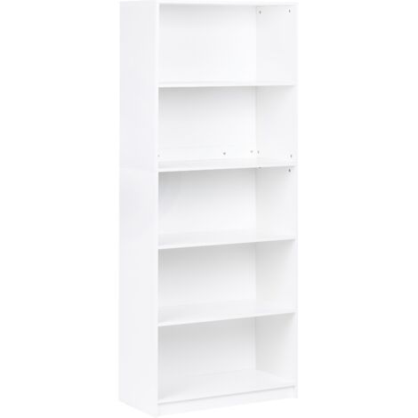 Libreria alta Etagere nera lucida a 5 ripiani per casa e ufficio 170 cm｜Homary