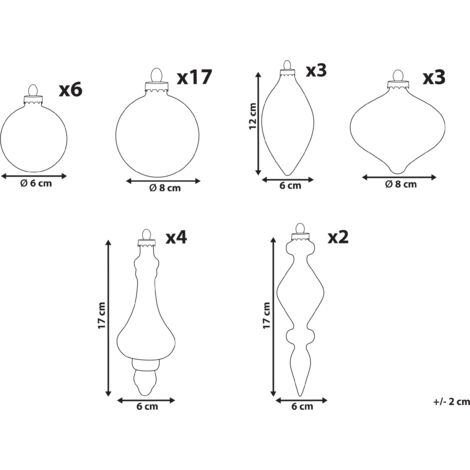 Set di decorazioni natalizie, 6 pezzi/scatola, palline in plastica da 4 cm con motivo intrecciato e forma asimmetrica, ornamenti per albero di Natale, elementi decorativi per le vacanze | SHEIN ALIA