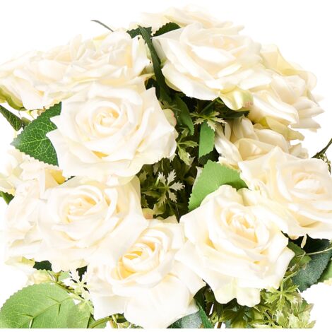 ENOVA FLORAL 16 rose artificiali in seta in vaso | FindTheDeal