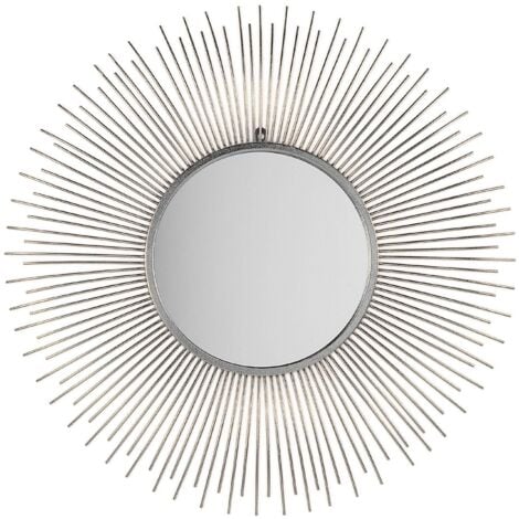 Specchio Portagioie Verticale Cristallo Grigio Stoffa Legno MDF (36 x 140 x  36,5 cm)