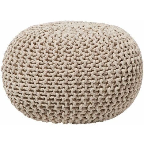 Pouf poggiapiedi in tessuto beige 50 x 35 cm Conrad