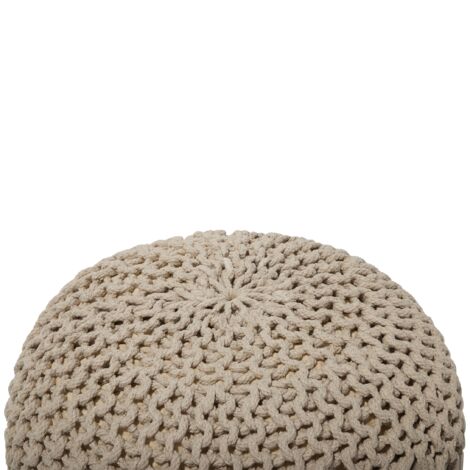 Pouf poggiapiedi in tessuto beige 40 x 25 cm CONRAD