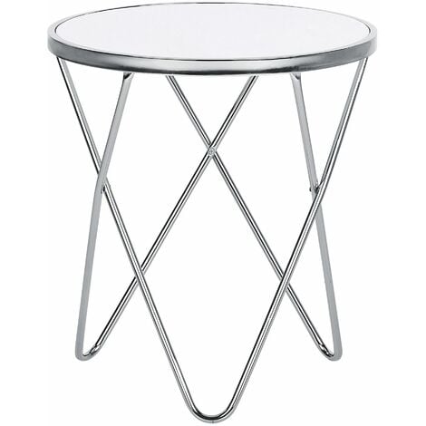 Tavolino da divano bianco con gambe color argento MERIDIAN II - Bianco