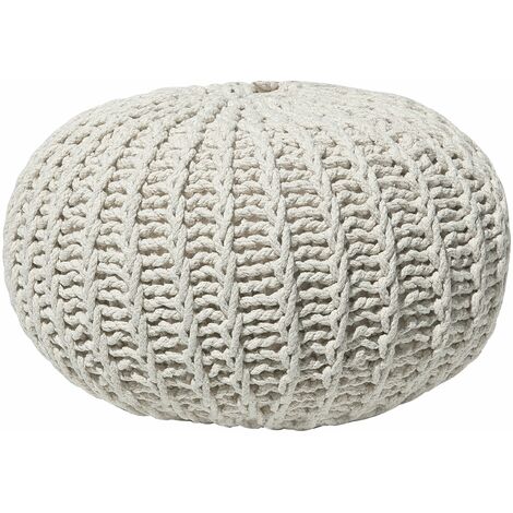 Pouf poggiapiedi in tessuto beige 50 x 35 cm CONRAD Conrad