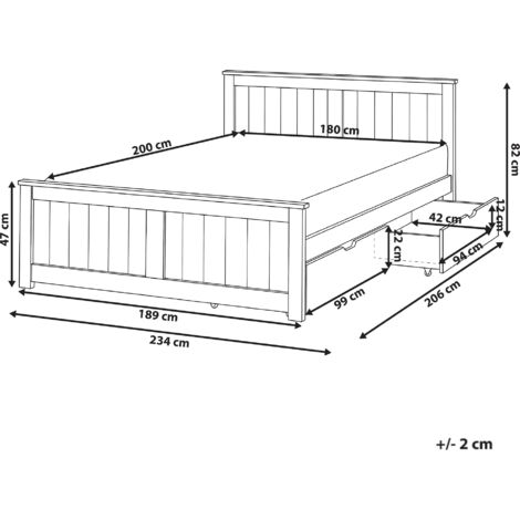 Letto contenitore 160x200 cm con LED, USB, Type-C - Testiera