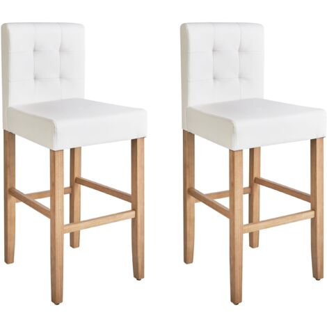 Set 2 alti sgabelli industriali in acciaio e tessuto beige | Maisons du