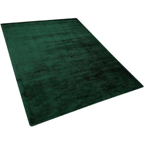 Tappeto a pelo corto verde scuro 140 x 200 cm Gesi II