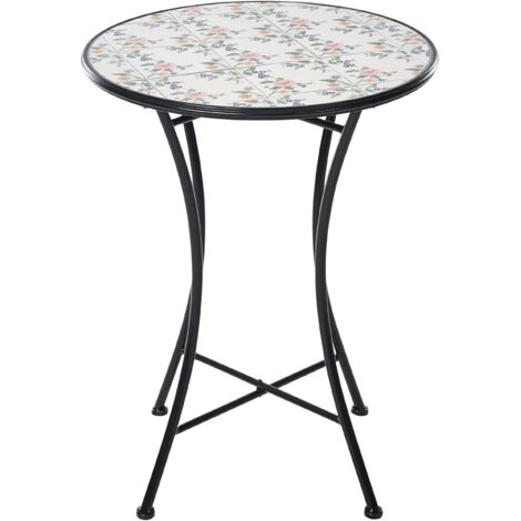 VivaGarden Tavolo Da Giardino Rotondo Tavolino In Metallo Dimensioni 50x50x455 Cm Colore Nero P 457250