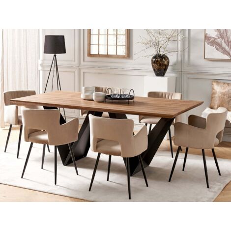 Tavolo Da Pranzo Moderno 140x80cm - Piano MDF Grigio, Gambe Acciaio Nero, Per Sala O Studio - Foto 12