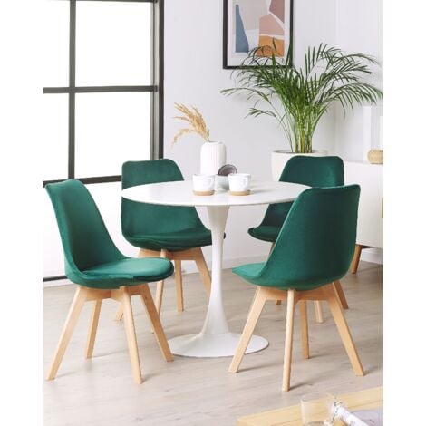 Set di 2 sedie da pranzo velluto verde LOVERNA 