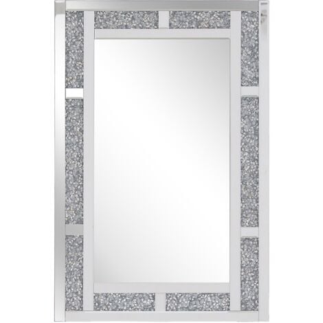 Specchio da parete argento 60 x 90 cm AVRILLE - argento