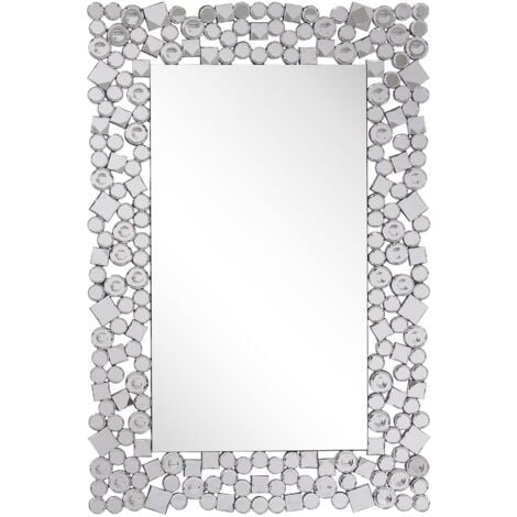 Specchio da Parete Argentato Rettangolare Accessorio Moderno 60x90