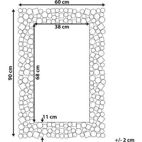 Specchio da Parete Argentato Rettangolare Accessorio Moderno 60x90