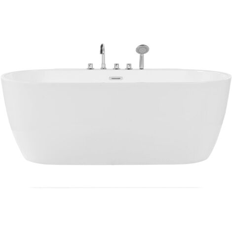 Vasca da Bagno Freestanding Acrilico Bianco Design Moderno 170 x 77 cm Roto (1/5)
