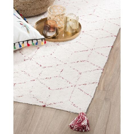 Tappeto shaggy bianco 80 x 150 cm DEMRE 