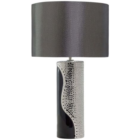 Lampada da tavolo moderna in color nero/argento Aiken