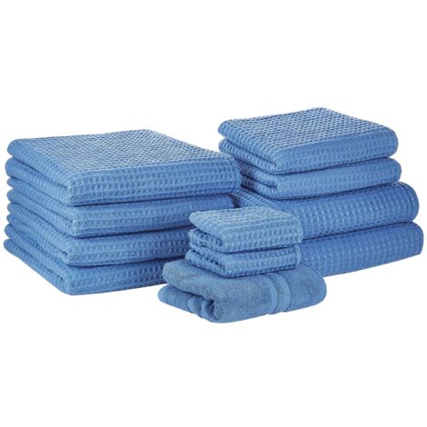Lavish Home Set di asciugamani in 100% cotone, Zero Twist, morbidi e assorbenti, set da 6 pezzi con 2 asciugamani da bagno, 2 asciugamani e 2 asciugamani (blu navy) 74 x 139,7