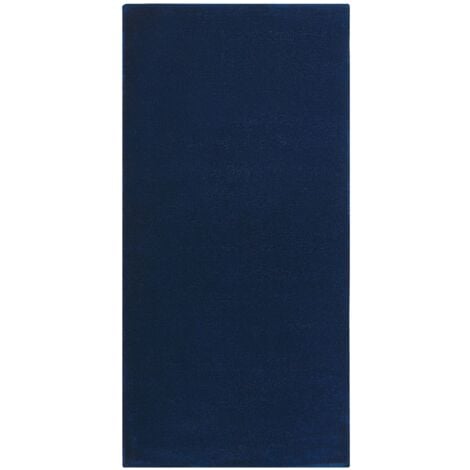 Moderno Tappeto in Viscosa Blu Scuro Rettangolare 80 x 150 cm Gesi II