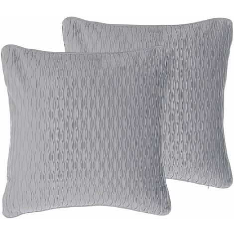 Paco Home Set 2 Fodere Cuscino 45x45 Copricuscino Righe Per Interni Ed  Esterni Deco Grigio 1