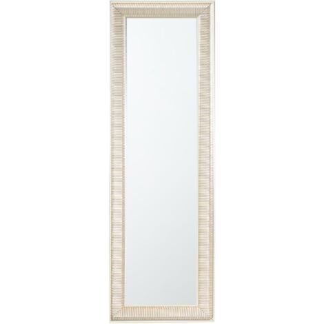 Specchio da parete dorato 51 x 141 cm con cornice sintetica moderno stile glam soggiorno camera da letto - Argento