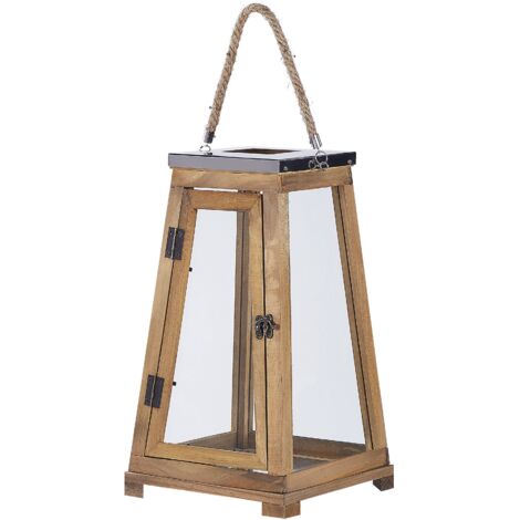 Lanterna Decorativa Legno Vintage - Portacandele Da Tavolo O Parete, 30x12.3 Cm, Stile Rustico - Foto 3