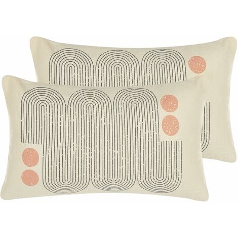 Set di 2 cuscini decorativi con motivo geometrico 30x50cm multicolore  Tiarella