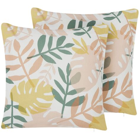 Yxuiyal Set di 2 federe per cuscini con motivo floreale, 45 x 45 cm