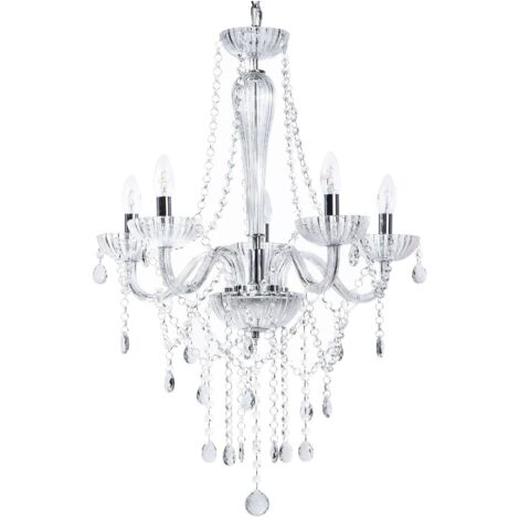 Lampadario in cristallo, color argento Locone